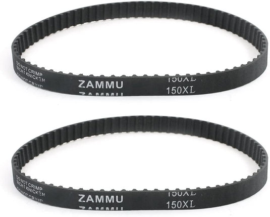 2 Pcs 150XL 15"" Girth 75-Tooth Single Sided Black Rubber Timing Belt