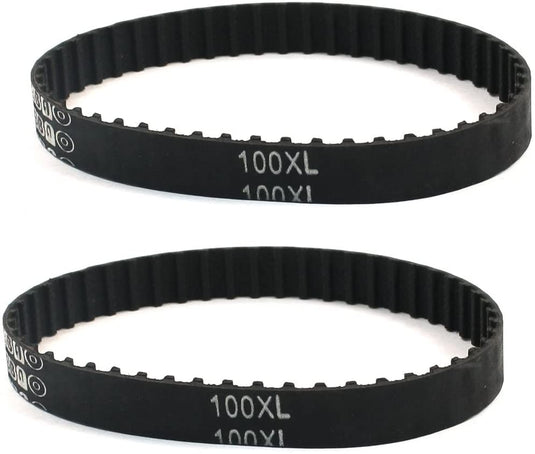 100XL 50 Teeth 10mm Width Rubber Cogged Timing Belt Black 10"" 2 Pcs