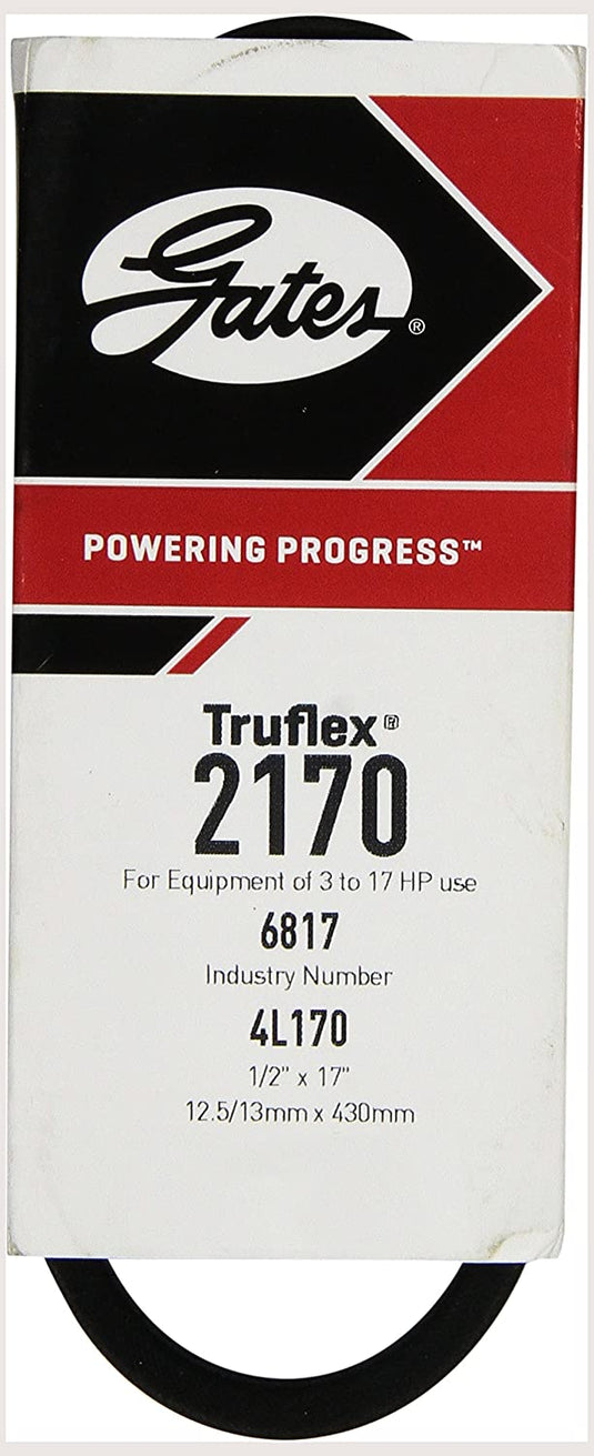 Gates 2170 Truflex V-Belt, 4L Section, 1/2" Width, 5/16" Height, 17.0" Belt Outside Circumference